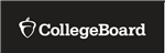 Image of the college board logo with acorn in white on a black boackground